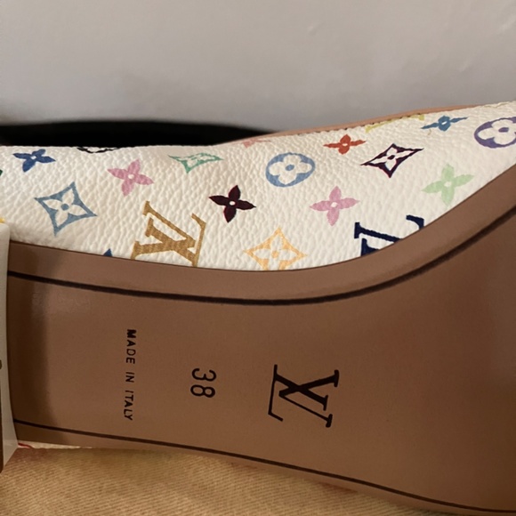 New White Multicolour Monogram LV Murakami flats - Picture 14 of 16